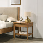 Vichy 3-Piece Rubberwood Bedroom Set, Platform Bed with Two Nightstands, Queen - Grand Goldman Shop