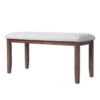 Upholstered Bench for Bedroom End of Bed,38-inch Entryway Bench for Living Room,Dining Bench with Padded Seat and Solid Wood Leg for Kitchen Bedroom,Indoor and Hallway (Bench, Beige+Cherry) - Grand Goldman Shop