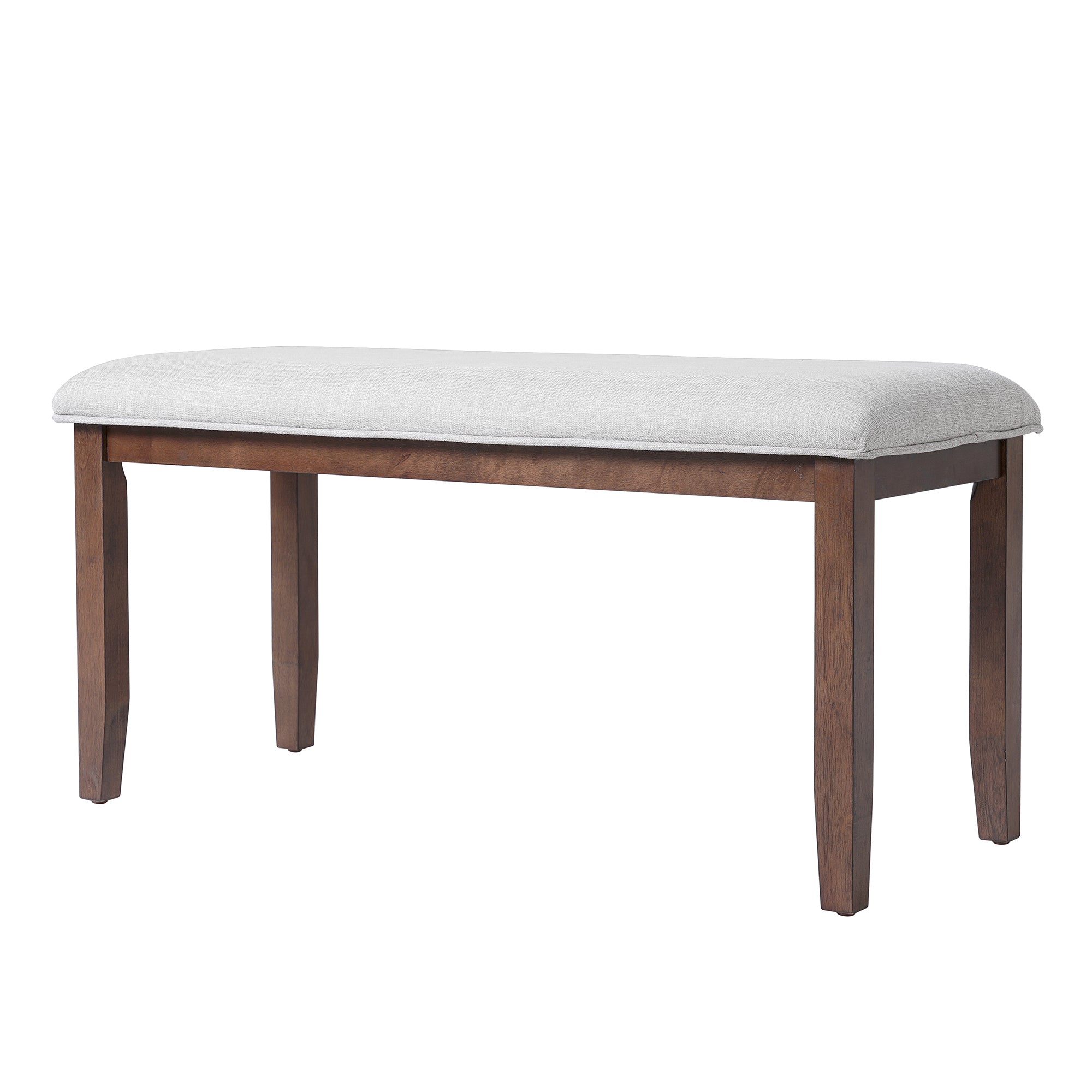 Upholstered Bench for Bedroom End of Bed,38-inch Entryway Bench for Living Room,Dining Bench with Padded Seat and Solid Wood Leg for Kitchen Bedroom,Indoor and Hallway (Bench, Beige+Cherry) - Grand Goldman Shop