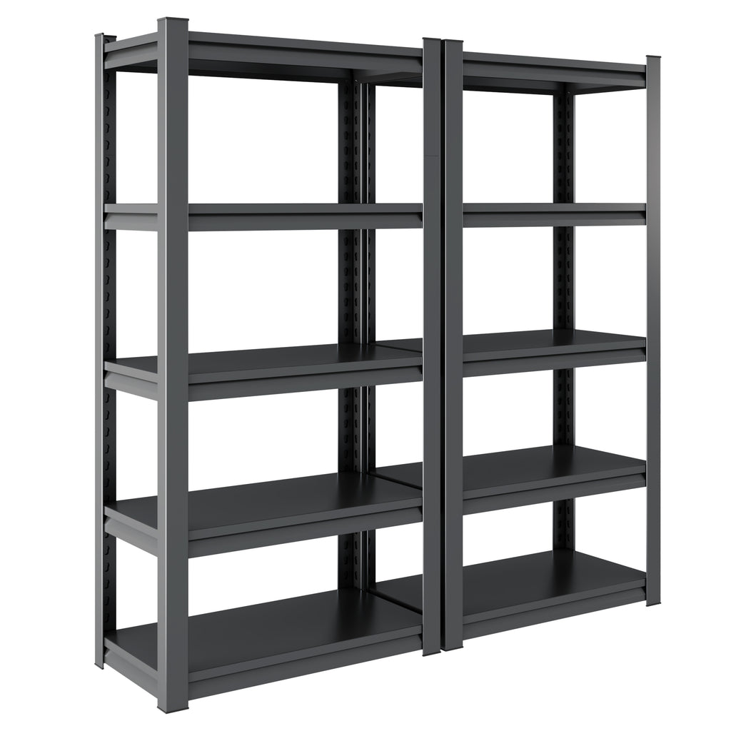 Industrial Heavy-Duty 5 Tier Metal Garage Shelving Unit, 2000LBS Capacity, Adjustable Storage Rack, Black, 31.5'W x 15.7'D x 63'H - Grand Goldman Shop