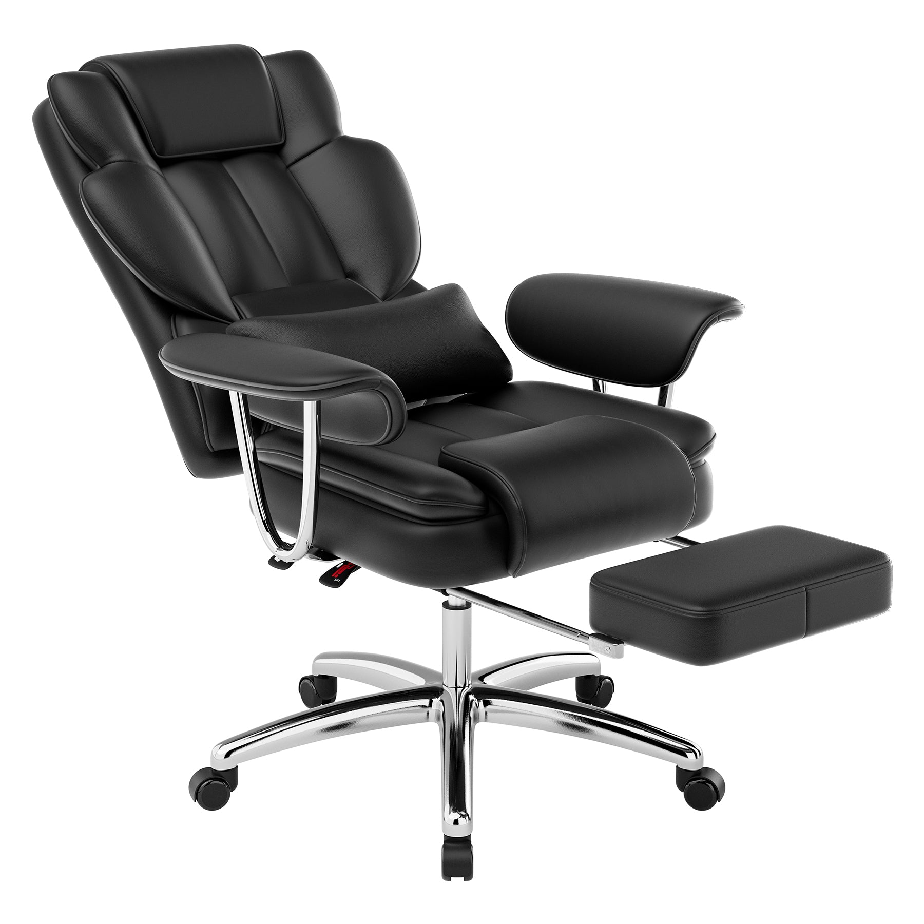 Office Chair, Big and Tall Executive Office Chair with Footrest, Leather Computer Chair, Ergonomic Reclining Chair High Back,