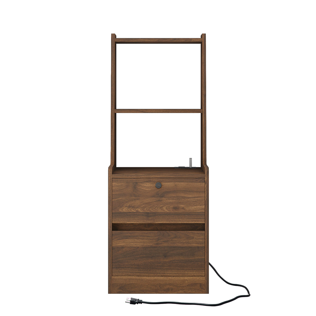 Nightstands Set of 2, with Charging Station, Smart Nightstand with Night Light, Modern Night Stand with Bookshelf, Bedside Tables with Storage Cabinet for Bedroom, Wood - Grand Goldman Shop