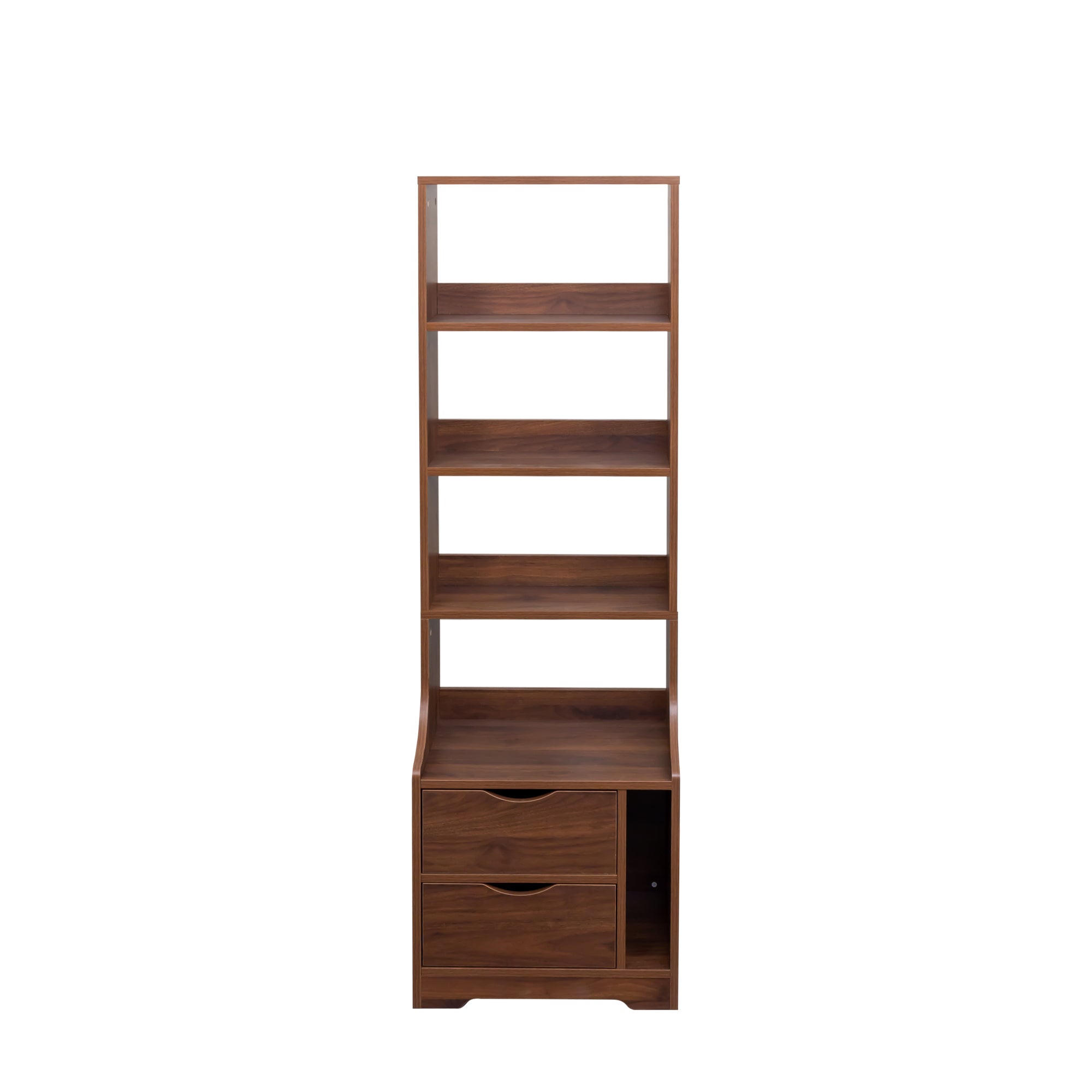 Night Stand with Bookshelf, Night Stand with 2 Storage Drawers for Bedroom - Grand Goldman Shop