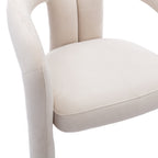 Contemporary Designed Velvet Fabric Upholstered Accent/Dining Chair /Barrel Side Chairs Kitchen Armchair for Living Room set of 2 (Beige Velvet) - Grand Goldman Shop