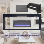44 inch in wall recessed  electric fireplace with remote and multi color flame & emberbed, LED light heater - Grand Goldman Shop