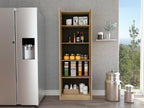Multistorage Cabinet, Double Door, Five Shelves -Light Oak / Black - Grand Goldman