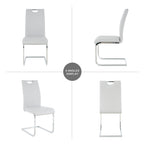 Modern Dining Chairs with Faux Leather Padded Seat Dining Living Room Chairs Upholstered Chair with Chrome Metal Legs Design for Kitchen, Living, Bedroom, Dining Room Side Chairs Set of 4 - Grand Goldman Shop