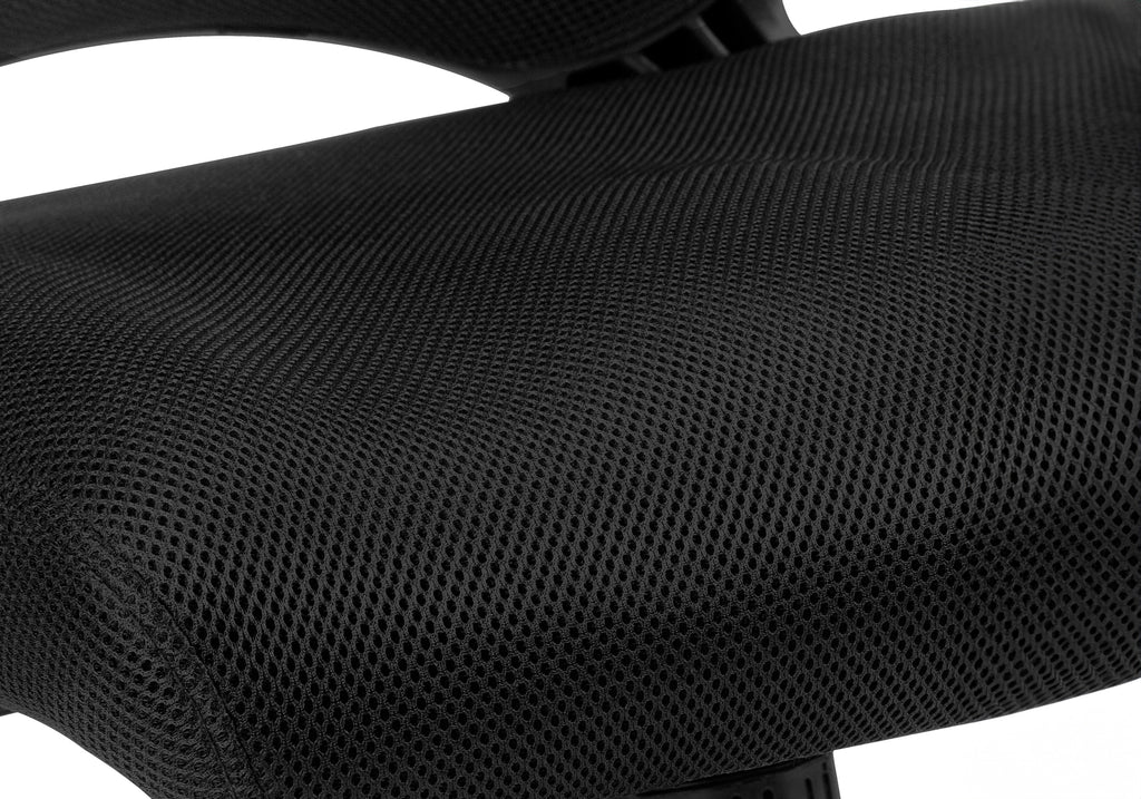 Office Chair, Adjustable Height, Swivel, Ergonomic, Armrests, Computer Desk, Work, Black Mesh, Black Metal, Contemporary, Mod