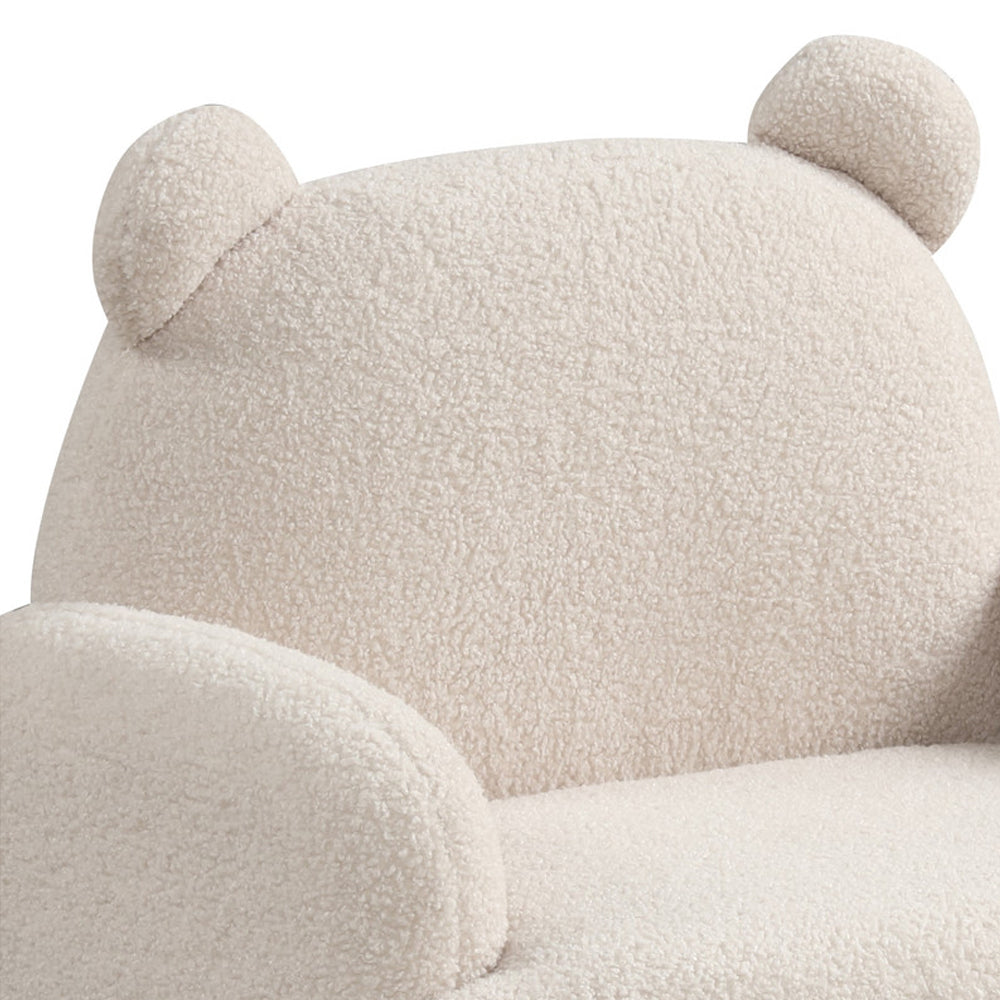 Sherpa Upholstered Bear-Shaped Kids Armchair, Beige | Premium Home Decor - Grand Goldman