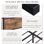 Queen Size Bed Frame with Storage Headboard and 2 Drawers, LED Lights Bed with Charging Station, Metal Platform Bed No Noise, Mattress Foundation Strong Metal Slats Support No Box Spring Needed - Grand Goldman Shop