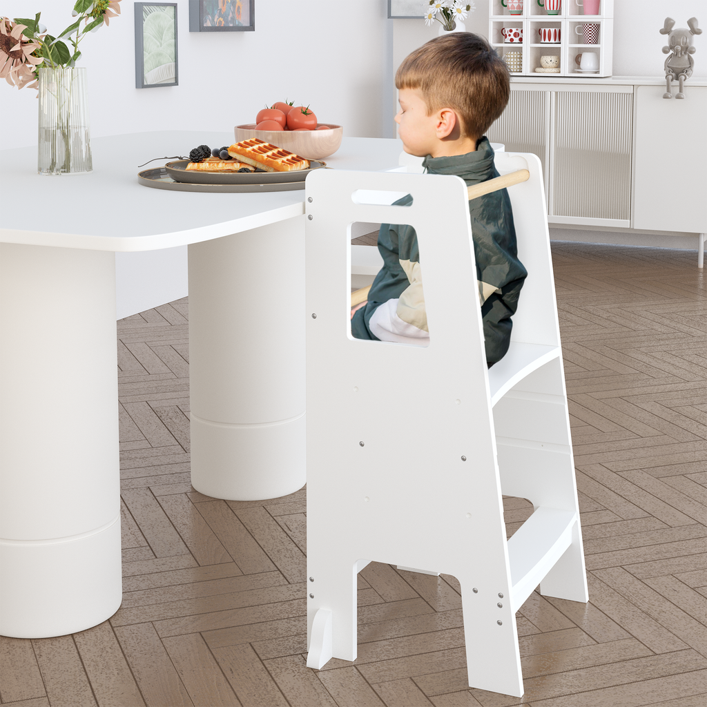Kids Standing Tower, Child Kitchen Step Stool Toddler Wood Stepping Stool - Children's Montessori Stool - Adjustable Height, 