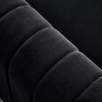 Contemporary Velvet Sofa Couch 84.25''W for Living Room, Black - Grand Goldman Shop
