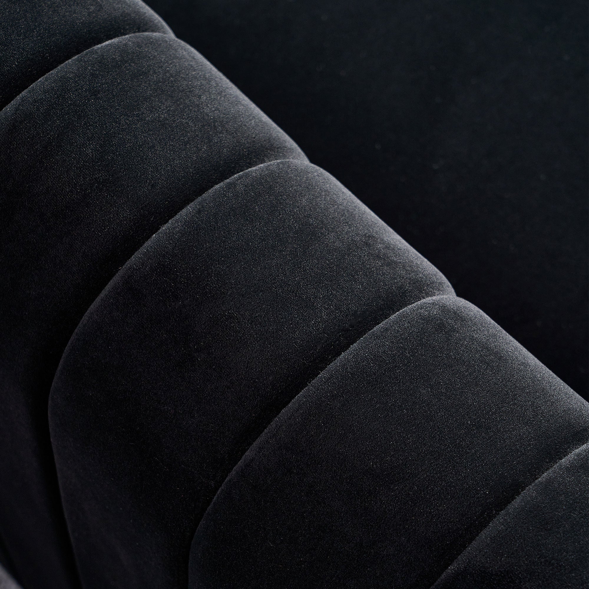 Contemporary Velvet Sofa Couch 84.25''W for Living Room, Black - Grand Goldman Shop