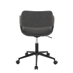 Contemporary Task Chair in Black Metal and Grey Faux Leather - Grand Goldman