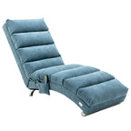 Ergonomic Linen Massage Chaise Lounge with Remote Control, 5 Modes, Blue, 21.65 x 58.27 x 34.25 inches - Grand Goldman Shop