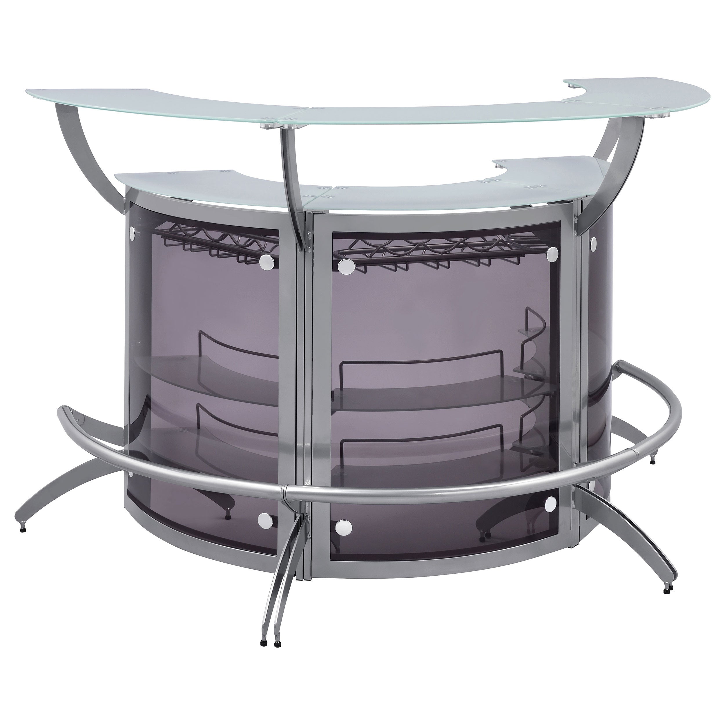 Elaina Silver 3-piece Home Bar - Grand Goldman Shop
