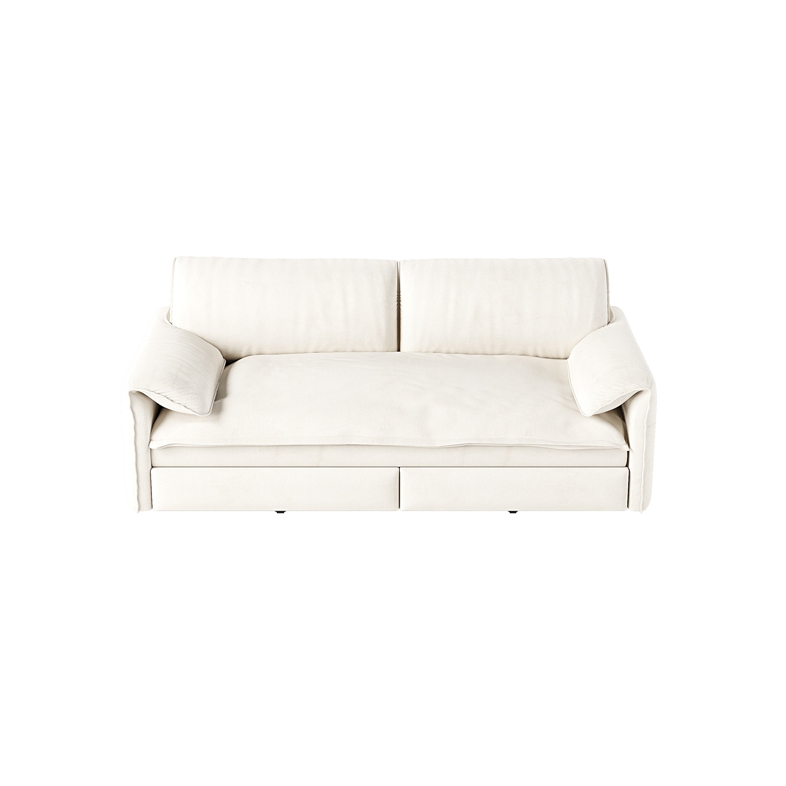 66' Queen Pull Out Sofa Bed, 3-in-1 Convertible Sleeper Sofa with Side Storage,Multi-Functional Velvet Loveseat Bed for Living Room - Grand Goldman Shop