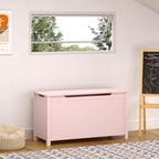 Kids Wooden Toy Box Storage with Safety Hinged Lid for Ages 2+ (Pink) | Premium Home Decor - Grand Goldman