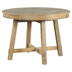 Gia Round Extendable Dining Table with 16' Leaf Wood, Natural - Grand Goldman Shop