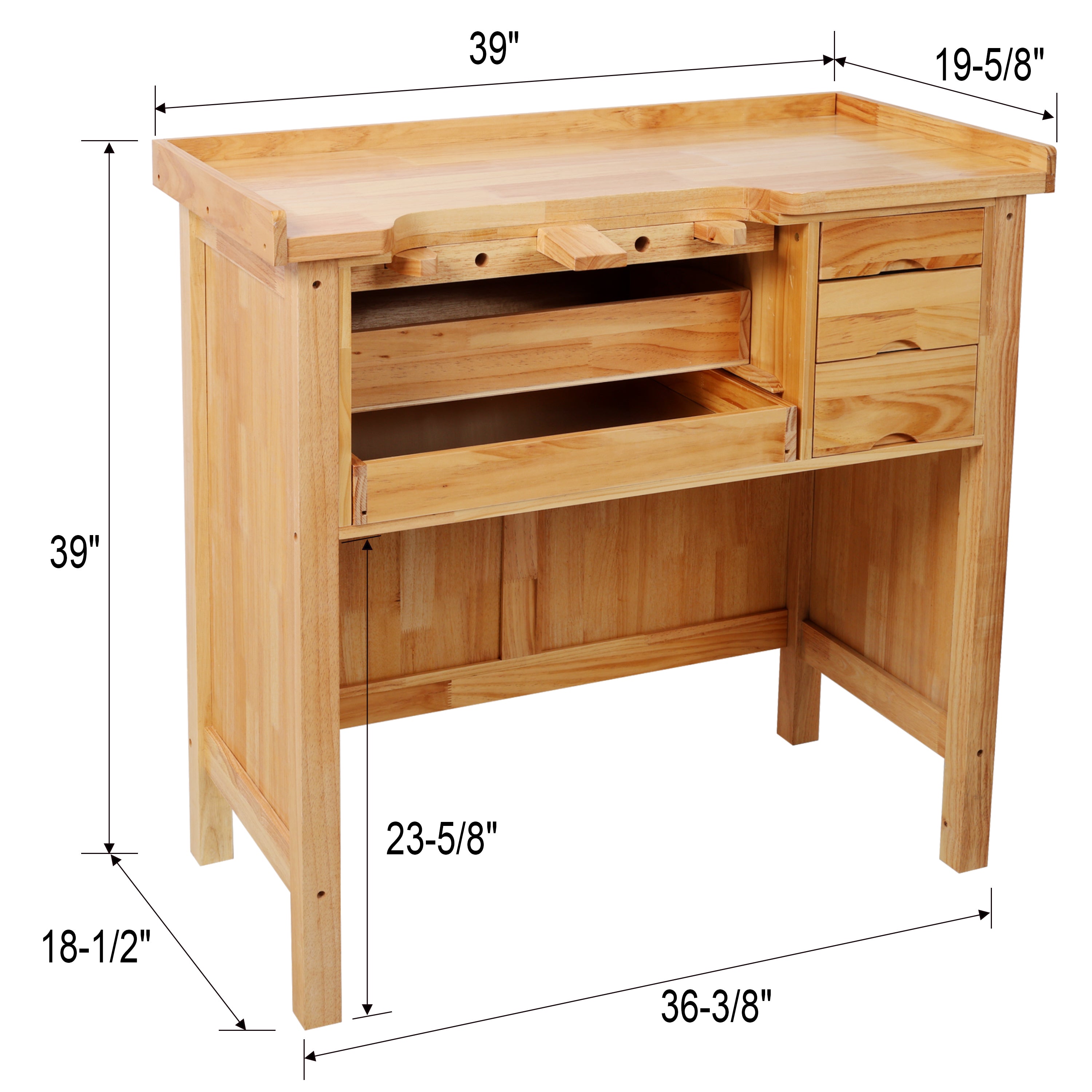 Solid Wood Jewelry Workbench - Wooden Craft Station with Practical Storage Drawers for Jewelry Making | Premium Home Decor - 