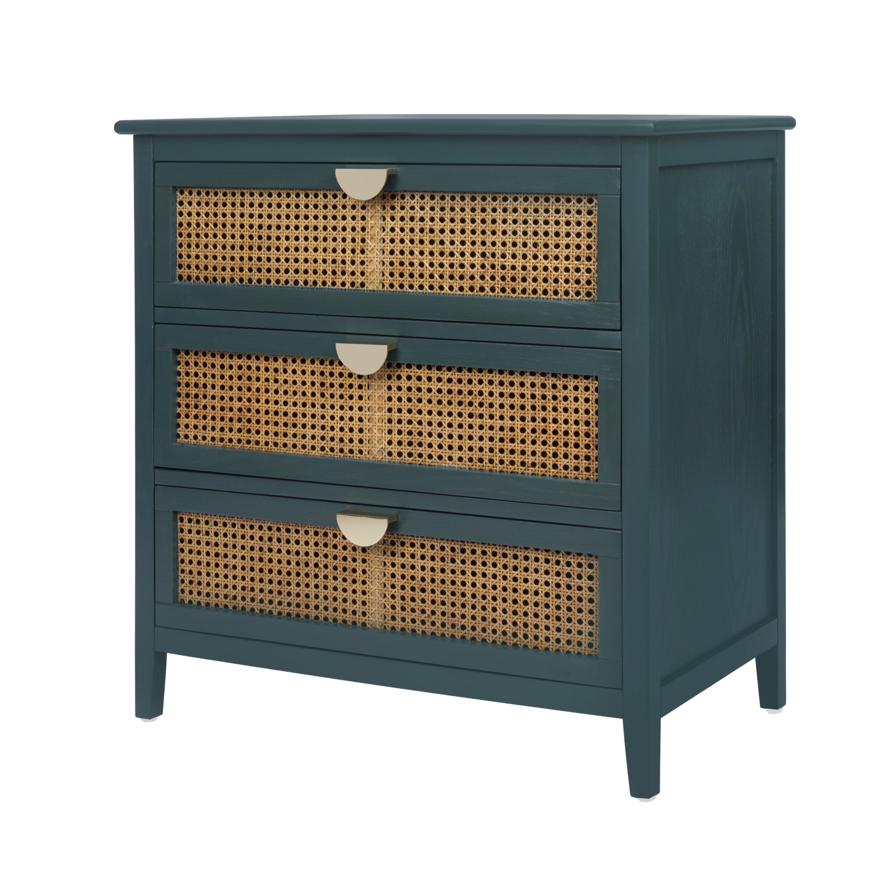 3 Drawer Cabinet, Natural rattan, American Furniture, Suitable for bedroom, living room, study - Grand Goldman Shop