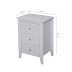 White 3 Drawer Nightstand with Charging Station and USB Ports & Power Outlets,Wooden Bed Side Table/End Table Modern Night Stands for Bedrooms - Grand Goldman Shop