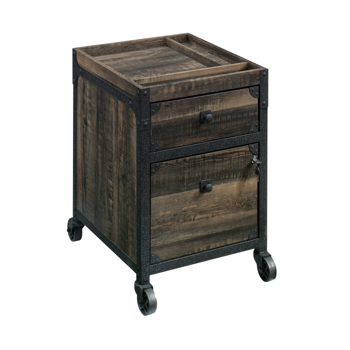 2-Drawer Mobile File Pedestal, Brown finish | Premium Home Decor - Grand Goldman