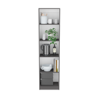Bookcase Compact Bookshelf with Multiple Shelves, Matt Gray / White | Premium Home Decor - Grand Goldman