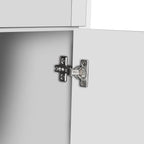 Tall Storage Cabinet with 8 Doors and 4 Shelves, Wall Storage Cabinet for Living Room, Kitchen, Office, Bedroom, Bathroom, White - Grand Goldman Shop