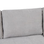 Modern Reversible L-Shape Pull Out Sleeper Sofa with Storage Chaise and Stools, Gray Linen, 104.5' - Grand Goldman Shop