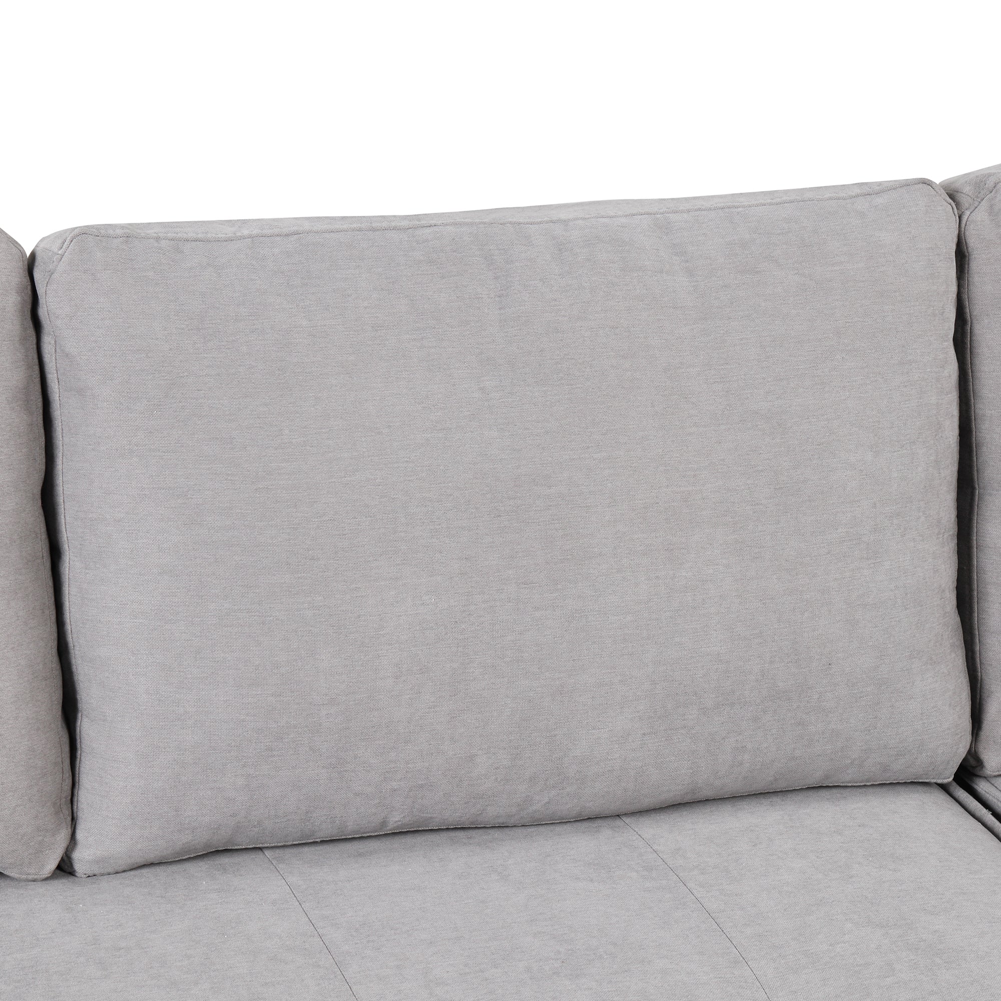 Modern Reversible L-Shape Pull Out Sleeper Sofa with Storage Chaise and Stools, Gray Linen, 104.5' - Grand Goldman Shop
