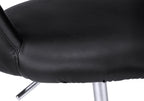 Office Chair, Adjustable Height, Swivel, Ergonomic, Armrests, Computer Desk, Work, Black Leather Look, Chrome Metal, Contempo