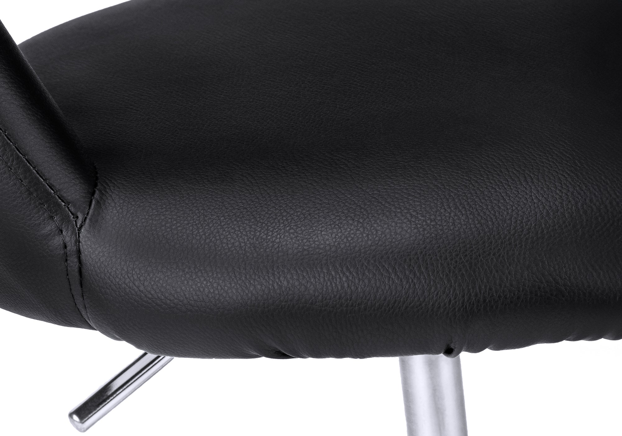 Office Chair, Adjustable Height, Swivel, Ergonomic, Armrests, Computer Desk, Work, Black Leather Look, Chrome Metal, Contempo