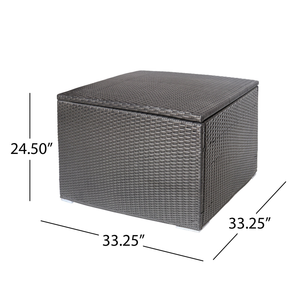 Santa Rosa Outdoor Storage Box Grey Rattan 33.5 Inches - Grand Goldman Shop