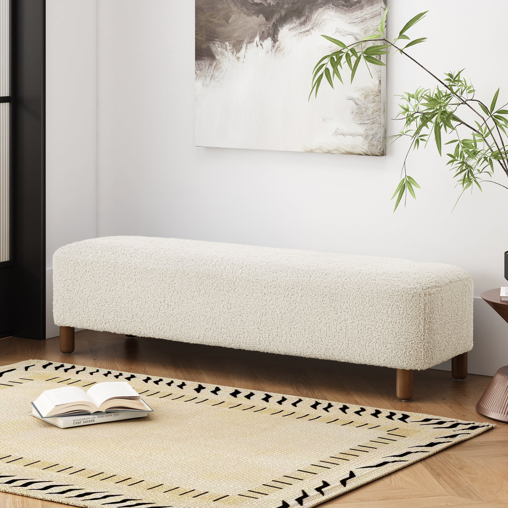 Comfortable Ottoman, White - Grand Goldman Shop