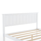 White Full Size Platform Bed with Under-bed Drawers, Solid Pine Wood and MDF, 78.3''L x 58.5''W x 36.2''H - Grand Goldman Shop