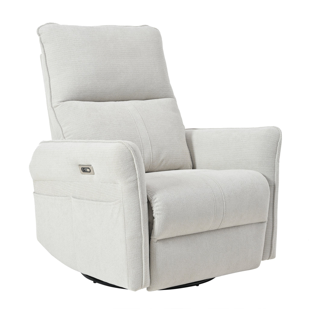 270° Power Swivel Rocker Recliner Chair for Adults, Swivel Rocking Recliner Chair,Electric Small Recliners for Small Spaces, Single Sofa Recliner for Living Room, Bedroom,RV (Fabric Gray+270°Swivel) - Grand Goldman Shop
