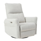 270° Power Swivel Rocker Recliner Chair for Adults, Swivel Rocking Recliner Chair,Electric Small Recliners for Small Spaces, Single Sofa Recliner for Living Room, Bedroom,RV (Fabric Gray+270°Swivel) - Grand Goldman Shop