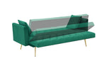 71 inch convertible love seat sofa, American retro  green velvet, suitable for small living room, bedroom, office - Grand Goldman Shop