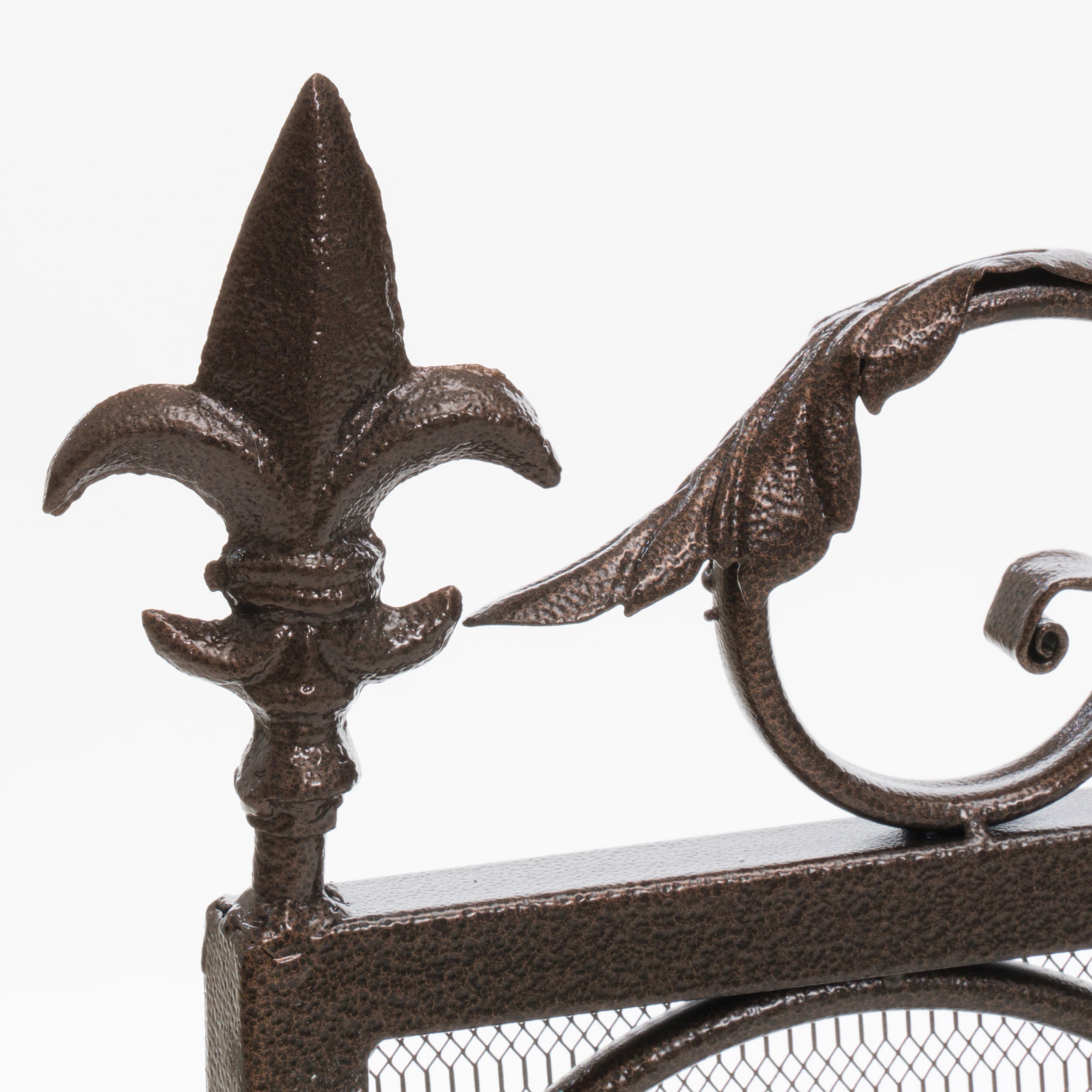 Darcie Wrought Iron Fireplace Screen Gold Finish Ornate Design 44.5 x 9.75 x 35 inches - Grand Goldman Shop