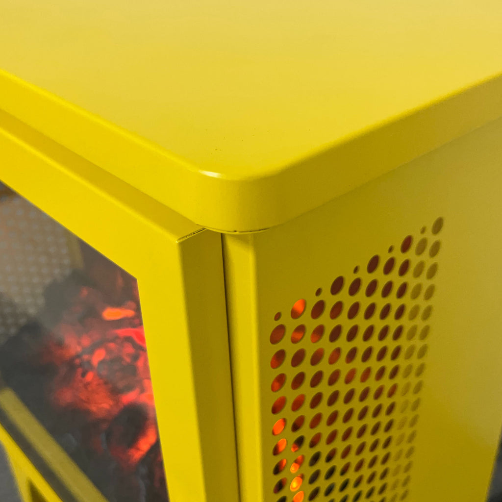 18 inch Freestanding Electric Fireplace Stove heater with 3D Flame effect,Lemon Yellow - Grand Goldman Shop