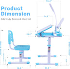 Desk for Kids Desk and Chair Set Kids Art Desk Drafting Table Desk Set with Adjustable Height, 40-Degree Tiltable Children De