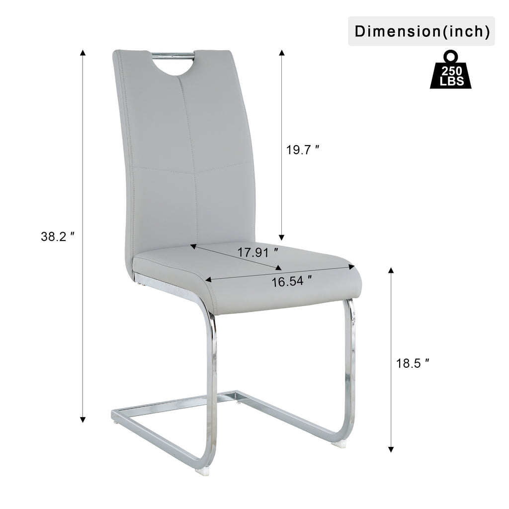 Modern Dining Chairs with Faux Leather Padded Seat Dining Living Room Chairs Upholstered Chair with Chrome Metal Legs Design for Kitchen, Living, Bedroom, Dining Room Side Chairs Set of 4 - Grand Goldman Shop