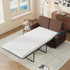 Orisfur Pull Out Sofa Bed Loveseat Sleeper with Twin Size Memory Mattress, USB Ports, Brown Linen, 57.9' - Grand Goldman Shop