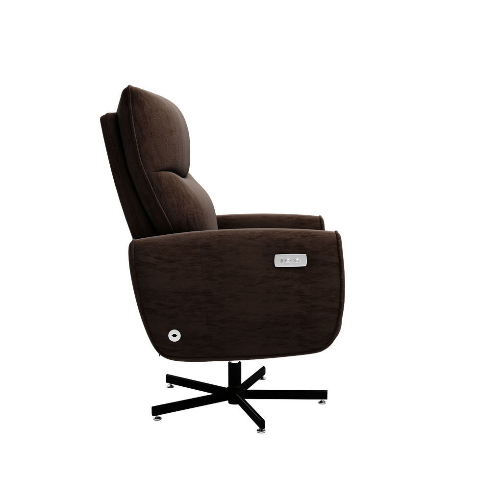 Power Swivel Recliner Chair, Electric Reclining with USB & Type-C Charging, 360° Swivel Velvet Upholstered Accent Chair, for 