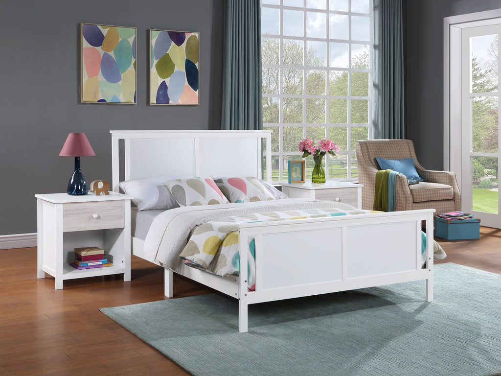 Connelly Full Bed White/Rockport Gray - Grand Goldman