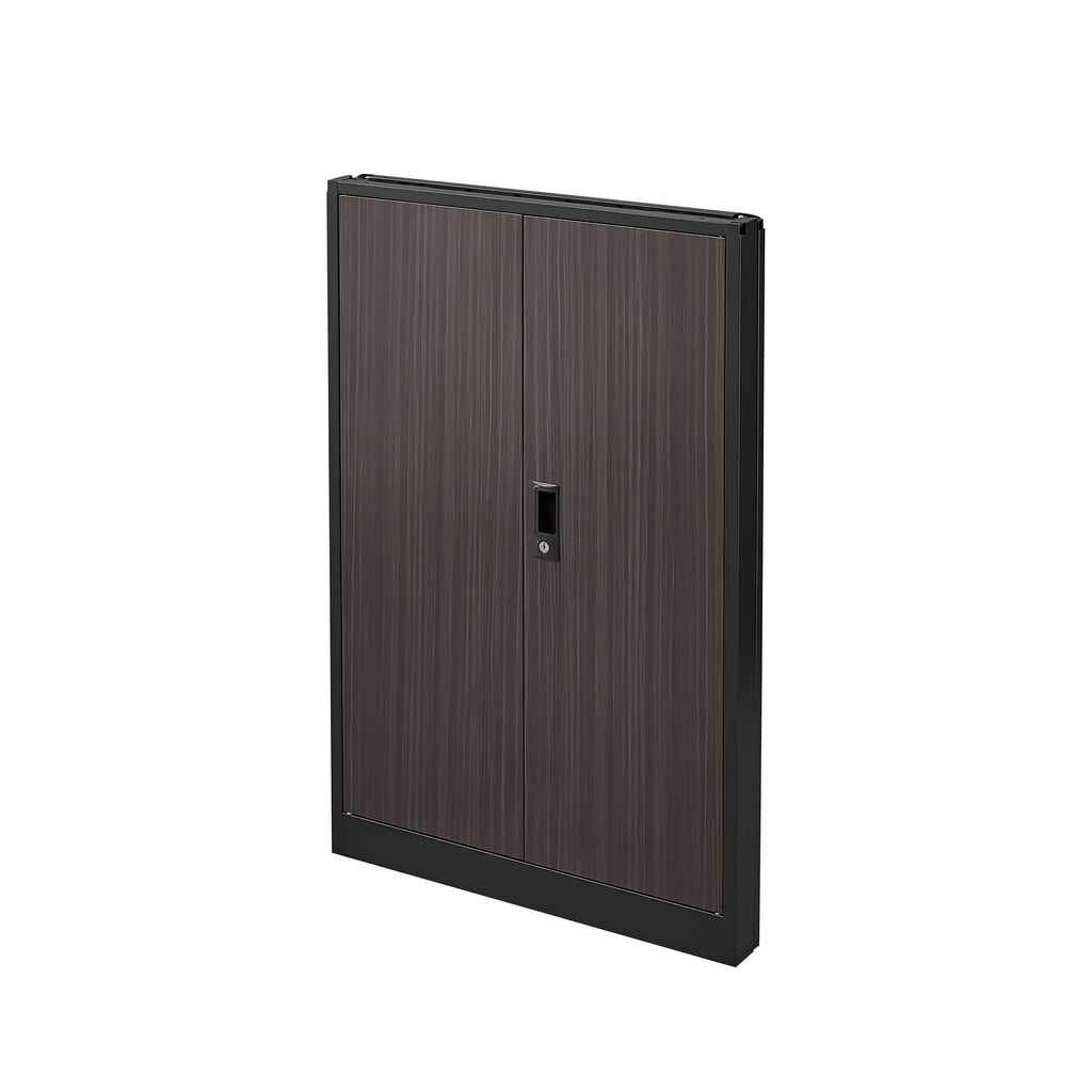 Black Metal Storage Cabinet with Locking Doors and Adjustable Shelf, Folding Filing Cabinet for Home Office, School, Garage, 