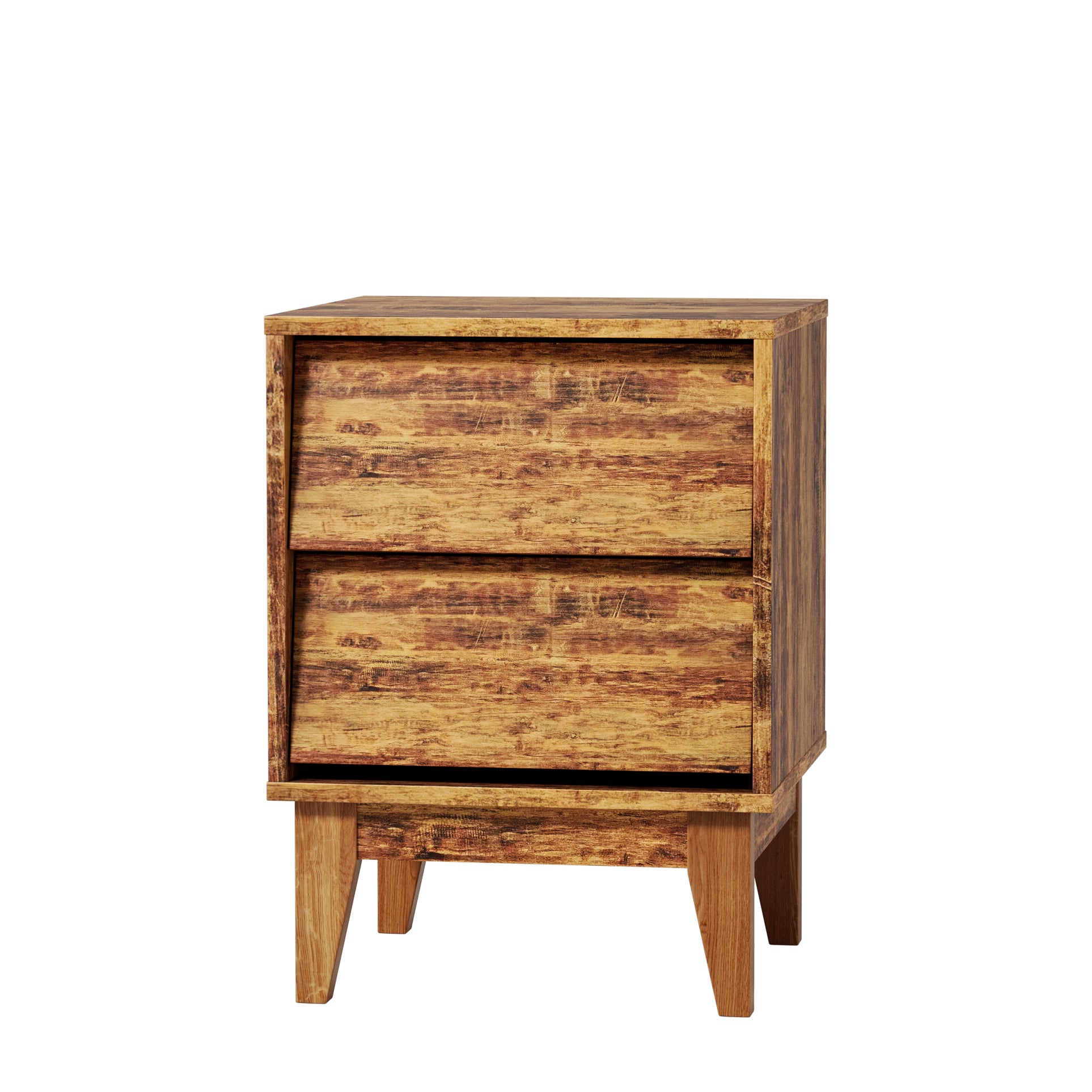 2 Set Nightstands Features Vintage-style and Bevel Design, Made of MDF, Mid Century Modern Nightstand, Night Stand for Bedroom - Grand Goldman Shop