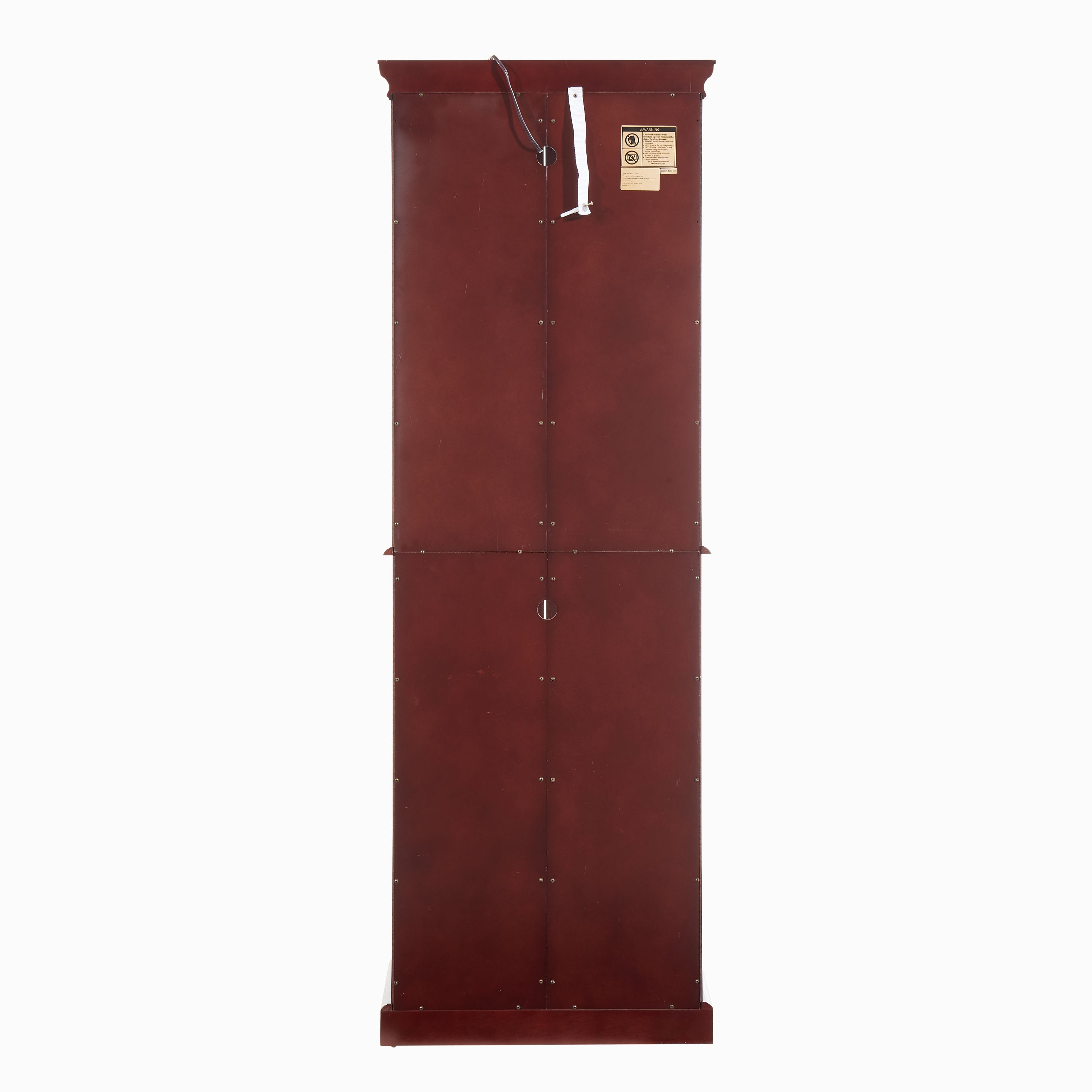 Lighted Curio Cabinet with Adjustable Shelves, Mirrored Back, and Tempered Glass Doors, 6-Tier Cherry Finish - Grand Goldman Shop