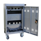 Mobile Charging Cart for Tablets Laptops 35-Device Capacity Matt Silver Metal | Premium Home Decor - Grand Goldman
